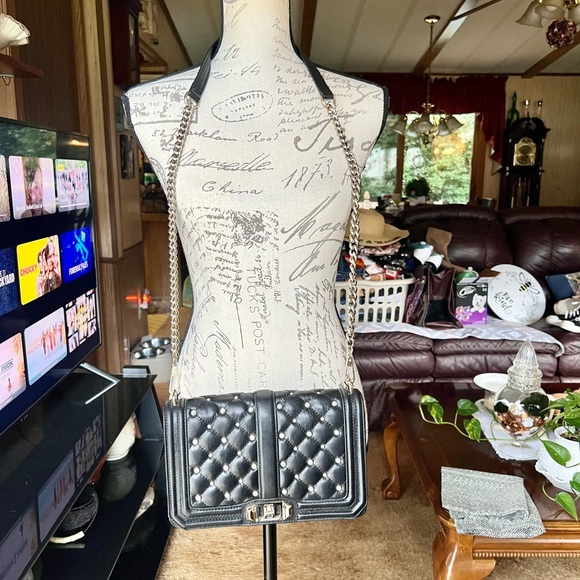 Rebecca Minkoff Handbags - Rebecca Minkoff pearl love black leather shoulder purse